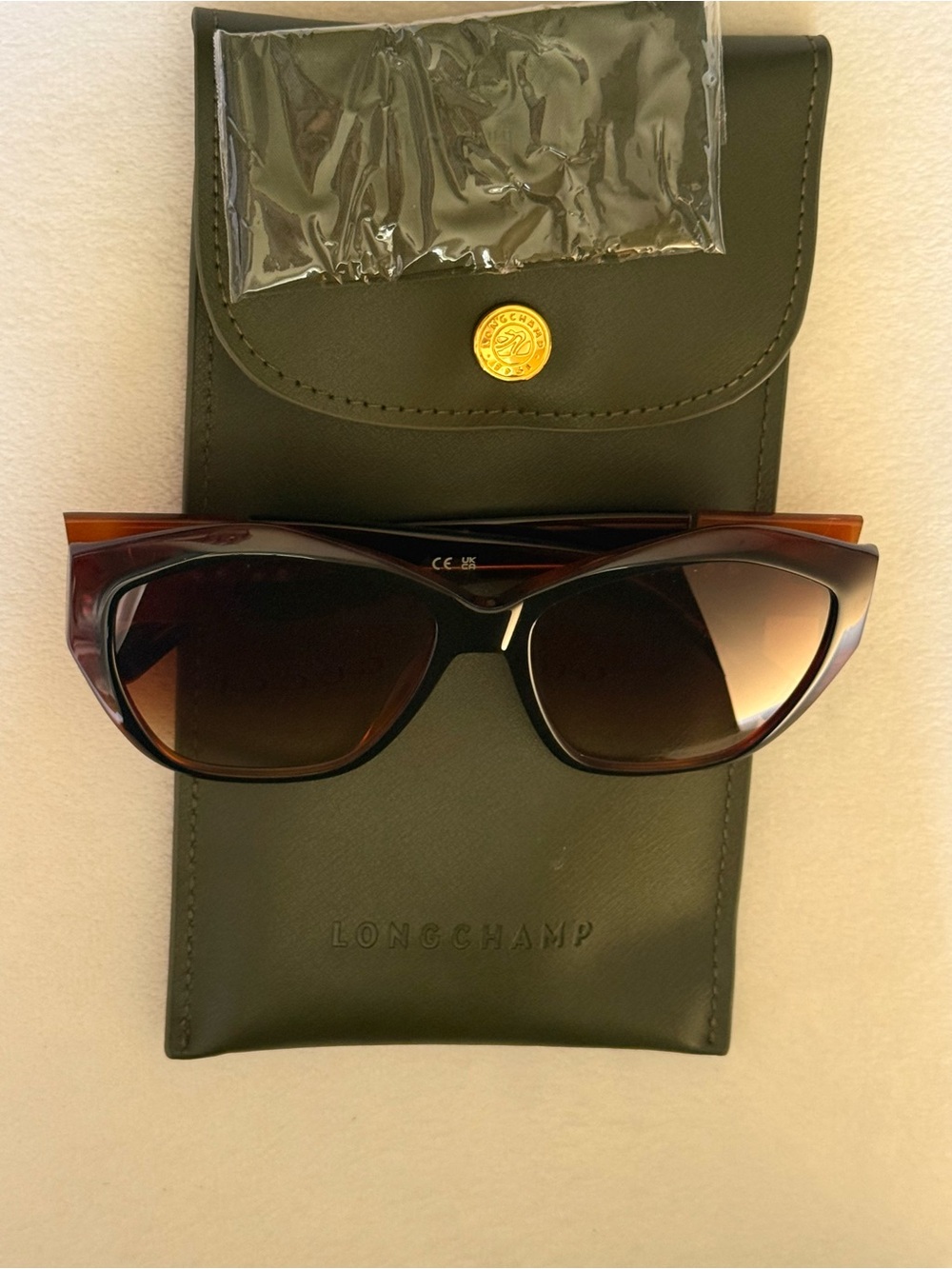 Longchamp LO-712S-N-011 Havana Honey & Black Sunglasses Brand New
